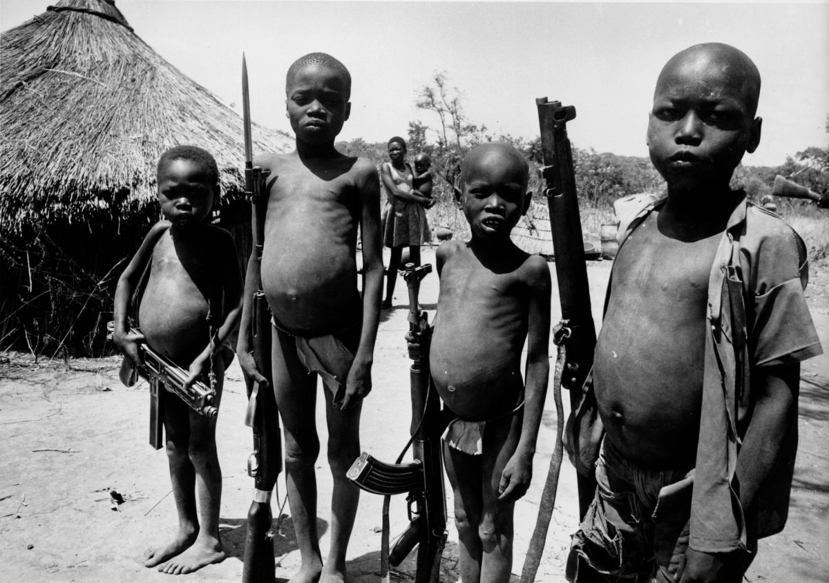 Armed children during the civil war in southern Sudan, 8 March 1971