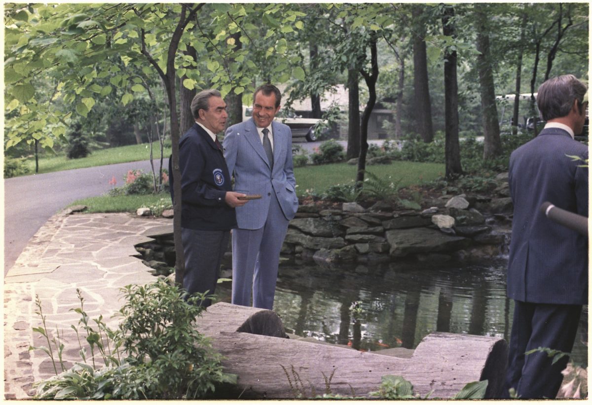 Richard Nixon, Leonid Brezhnev, 1973, Camp David, Public Domain