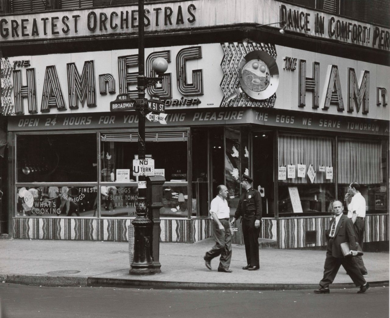 The Ham n Egg on Broadway, New York City Weegee 1953/4