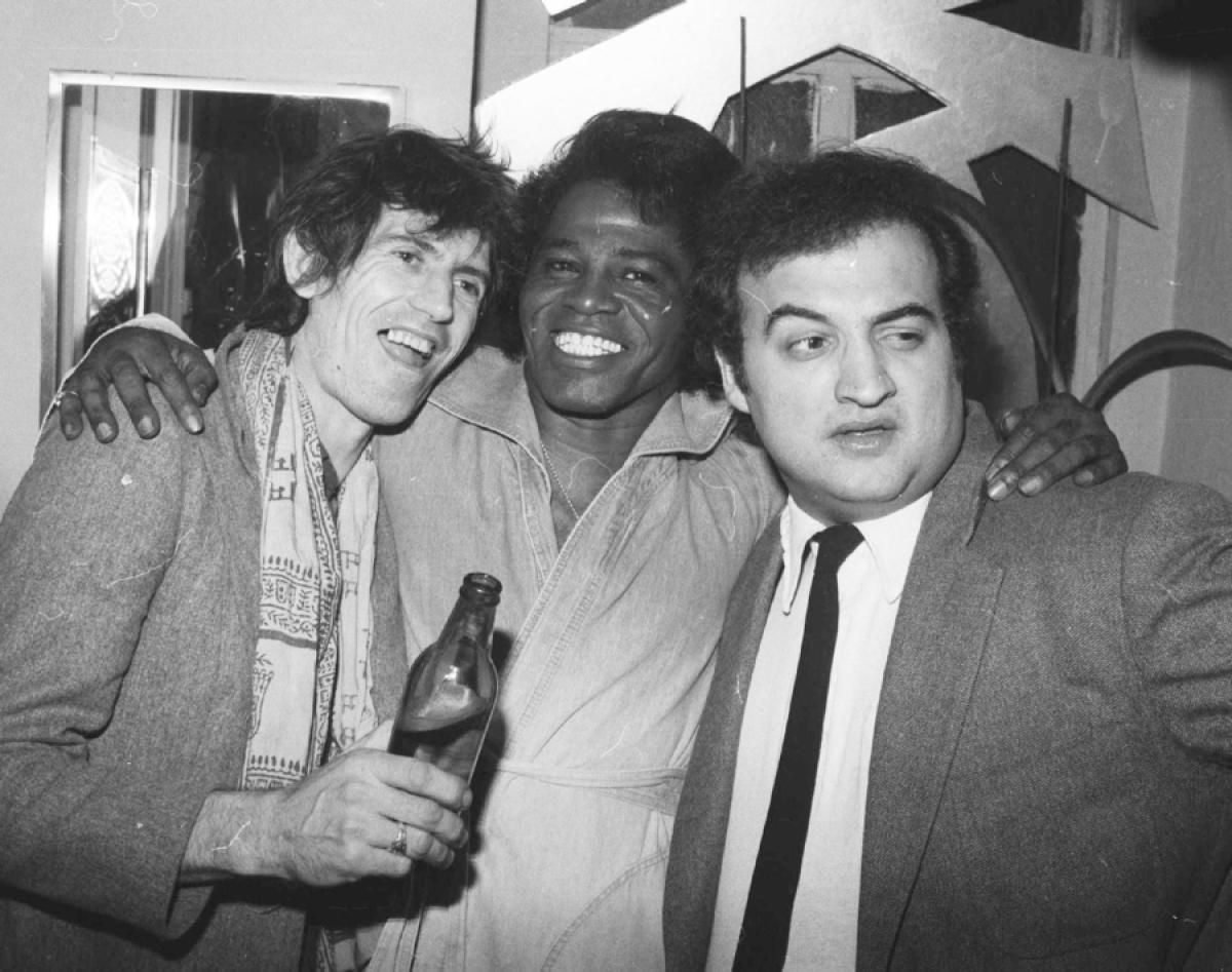 Keith Richards, James Brown, and John Belushi