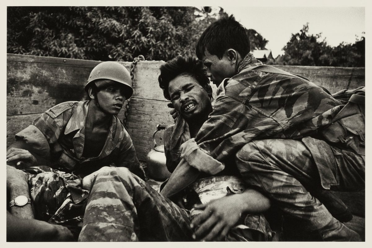 Don McCullin, “Dying Cambodian Paratrooper Hit by the Same Mortar Shell That Hit McCullin,” 1970