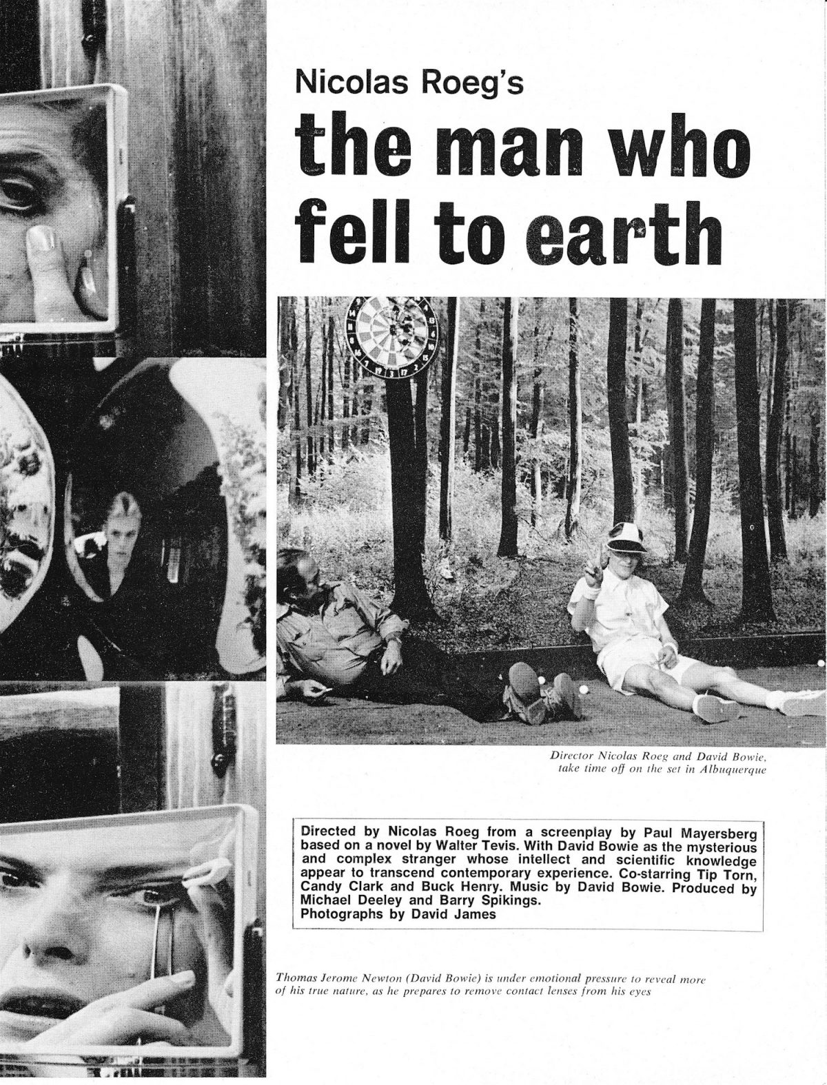 David Bowie, Nicolas Roeg, Man Who Fell To Earth, Films and Filming
