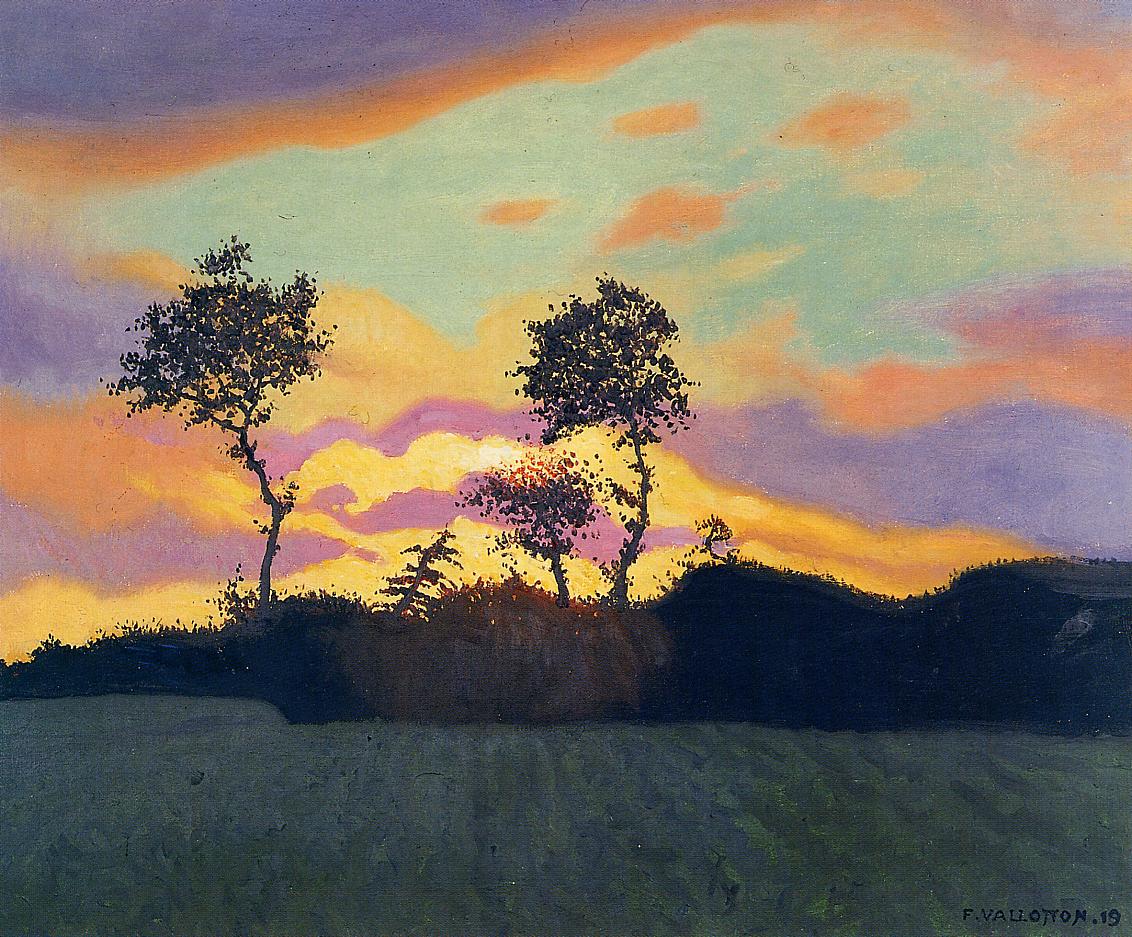 Felix Vallotton "Paysage au coucher du soleil" 1919