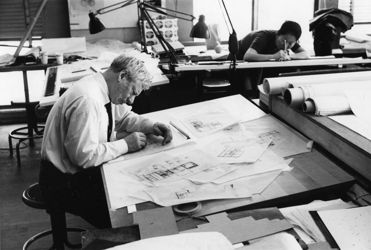 Louis Kahn at the Salk Institute, September 1966 Stock Photo - Alamy