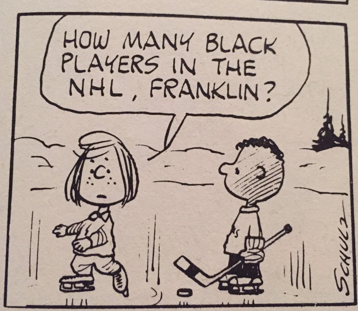 How many black players are in the NHL?