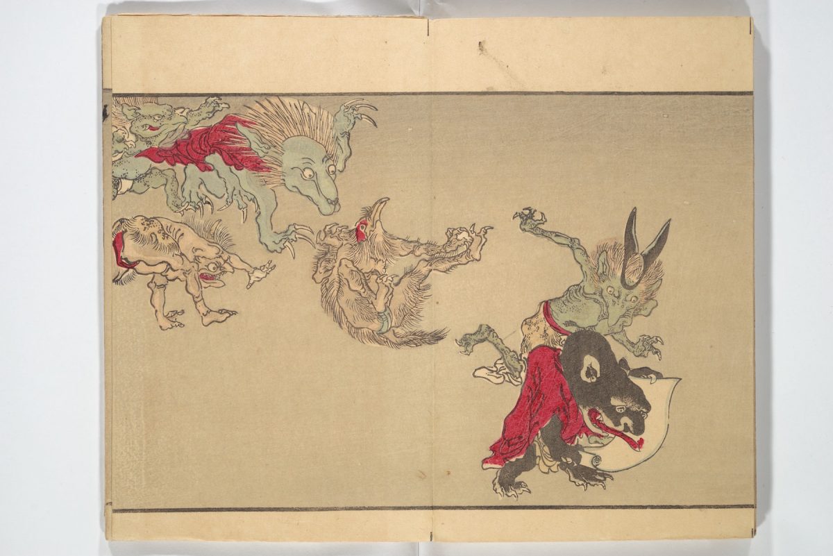 Kawanabe Kyōsai, One Hundred Demons, illustration