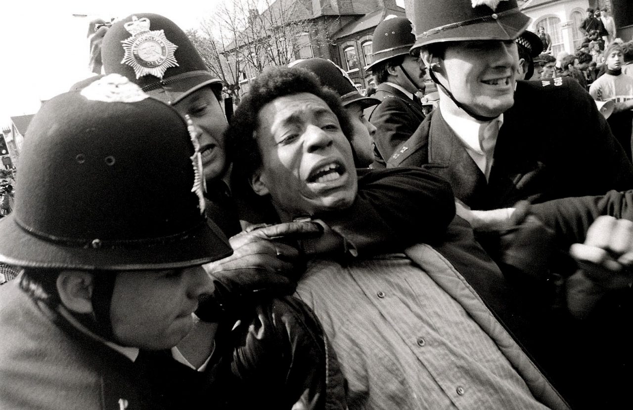 Police arrests at Newham 7 demo, London - 1985