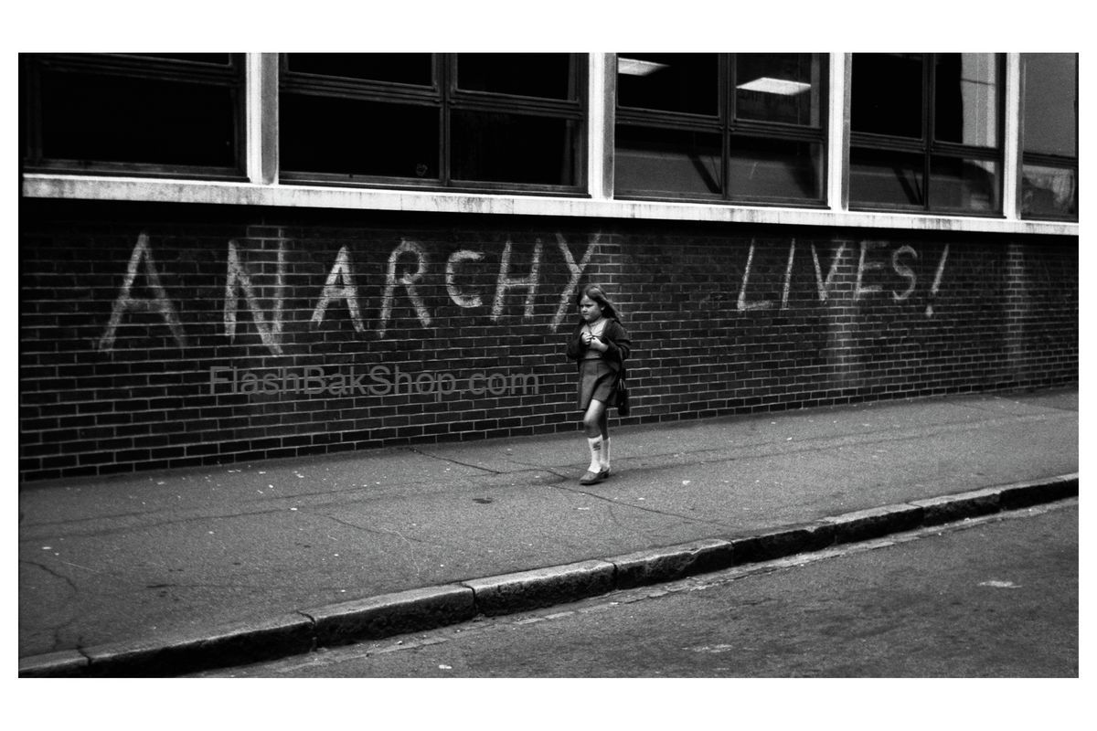 Anarchy Lives print London Stratford 1970s
