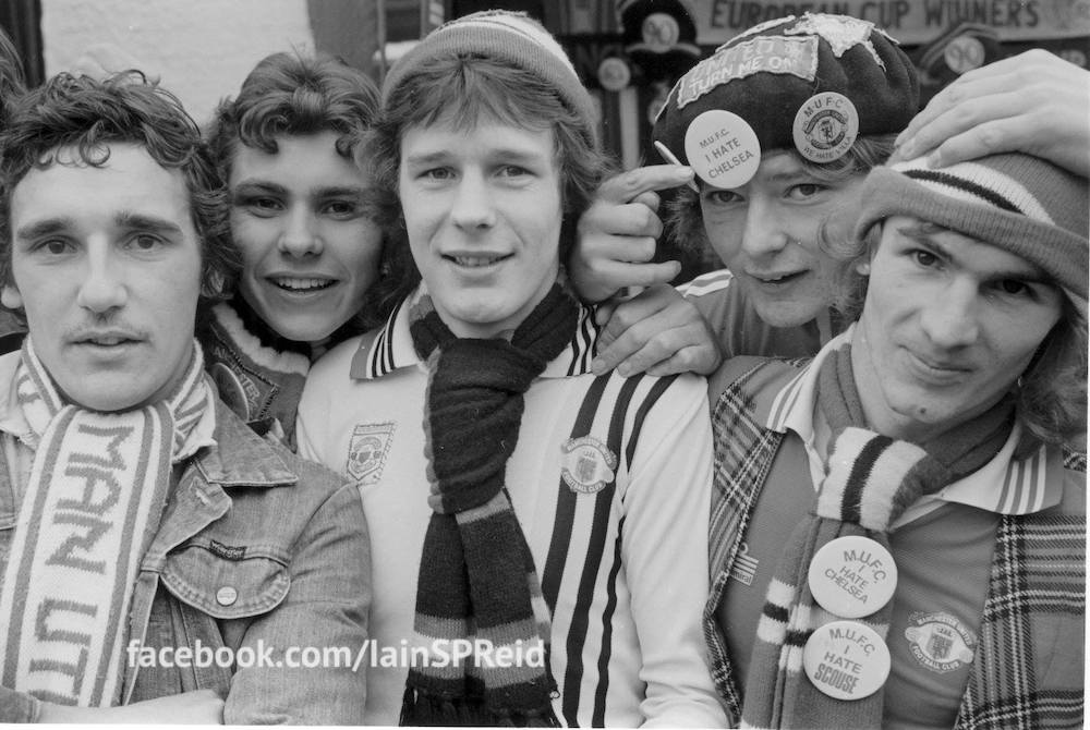 Manchester United and Manchester City football fans in the 1970s by Iaian S P reid 