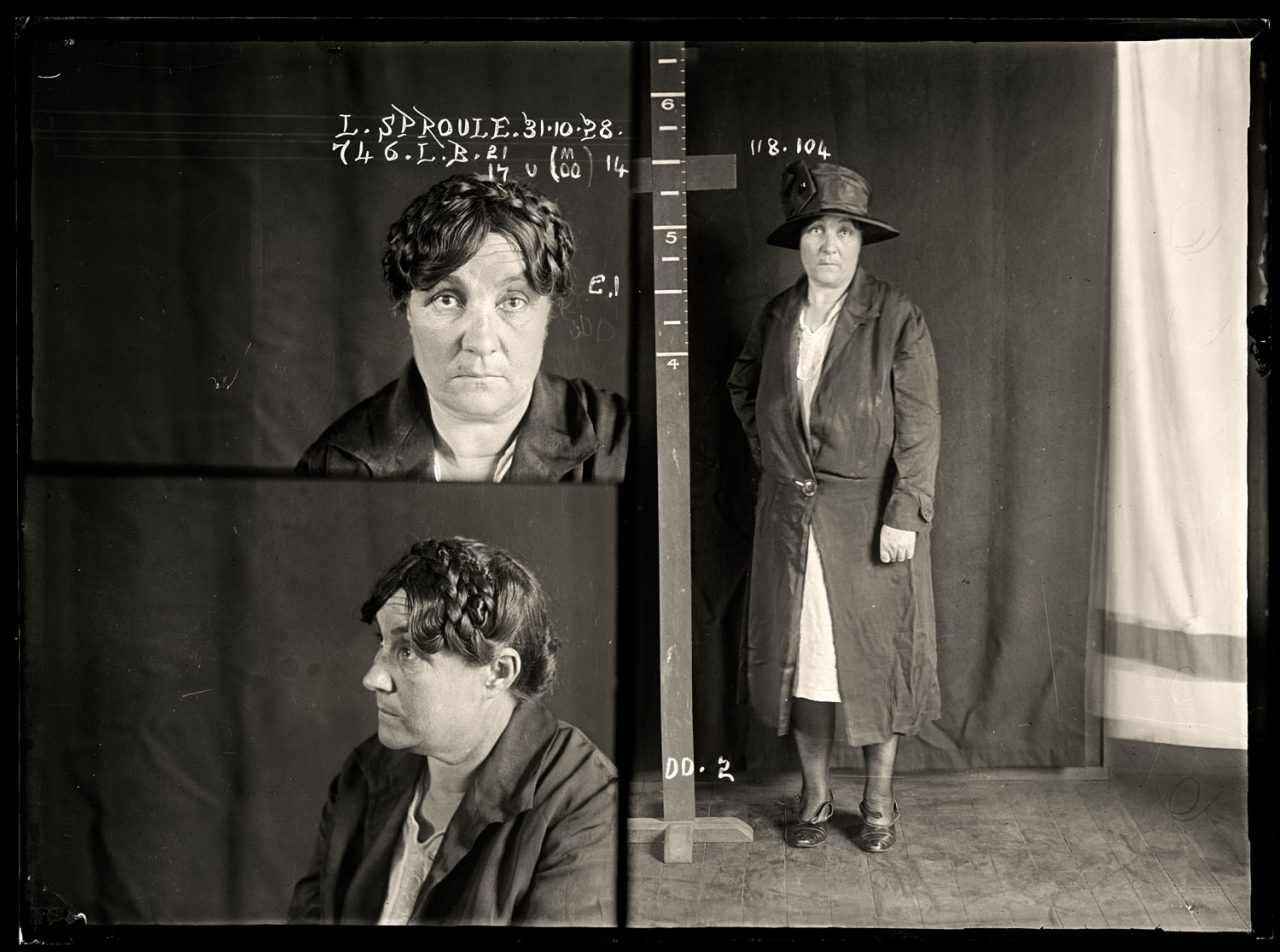 Lillian Sproule, criminal record number 746LB, 31 October 1928. State ...