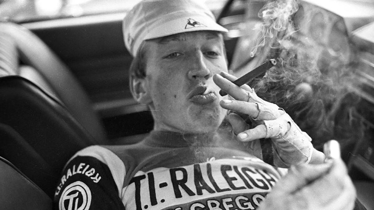 Van den Hoek during a smoking break (1978)