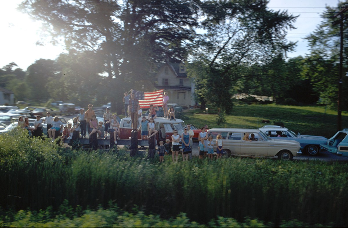 Mourners Watching Robert F. Kennedy's Funeral Train Pass By From New York City to Washington DC on June 8 1968