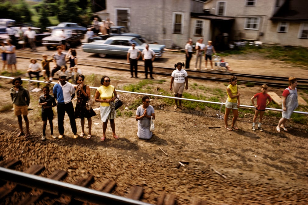 Mourners Watching Robert F. Kennedy's Funeral Train Pass By From New York City to Washington DC on June 8 1968