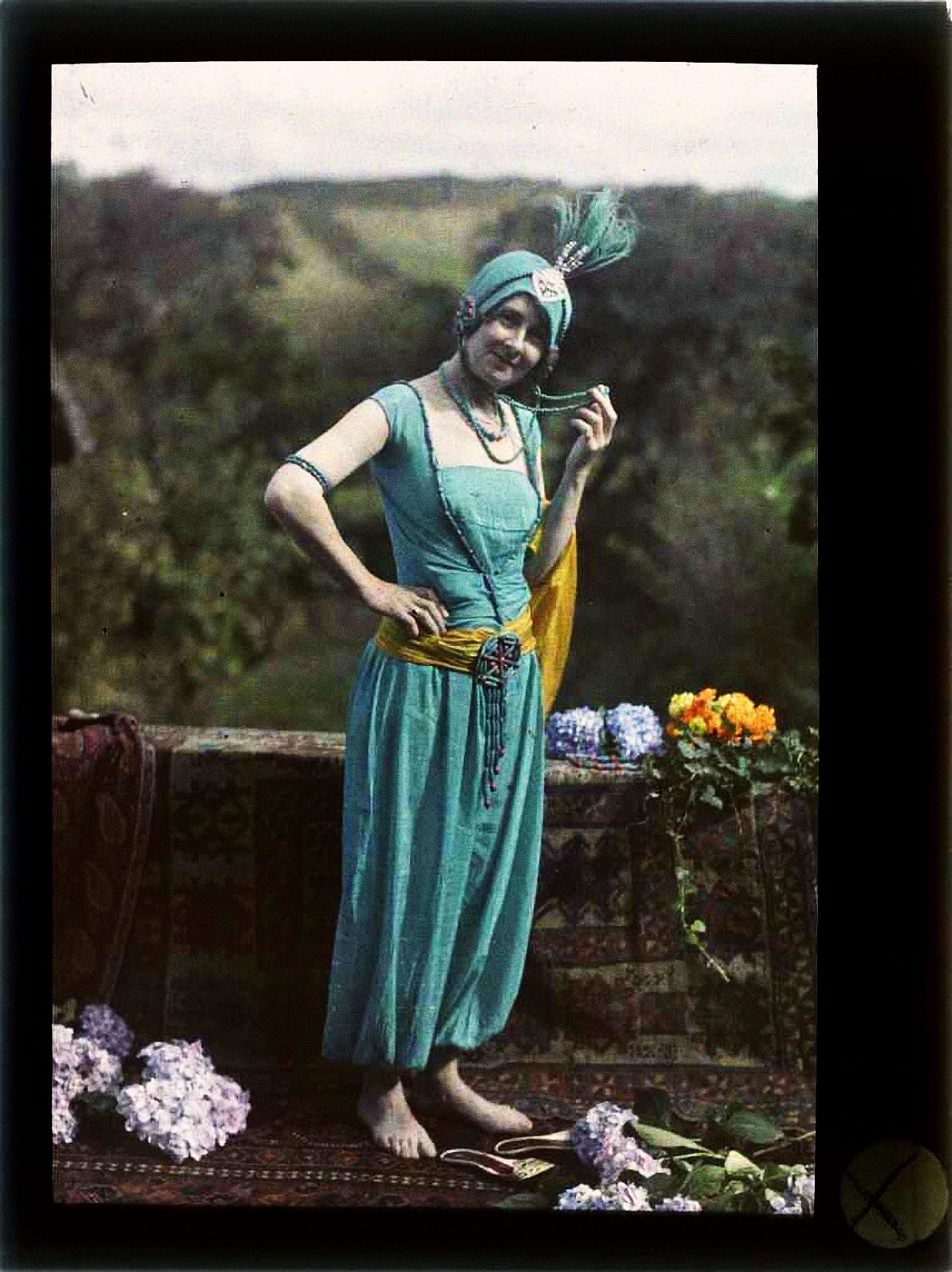 1931 Adeline in oriental costumes.