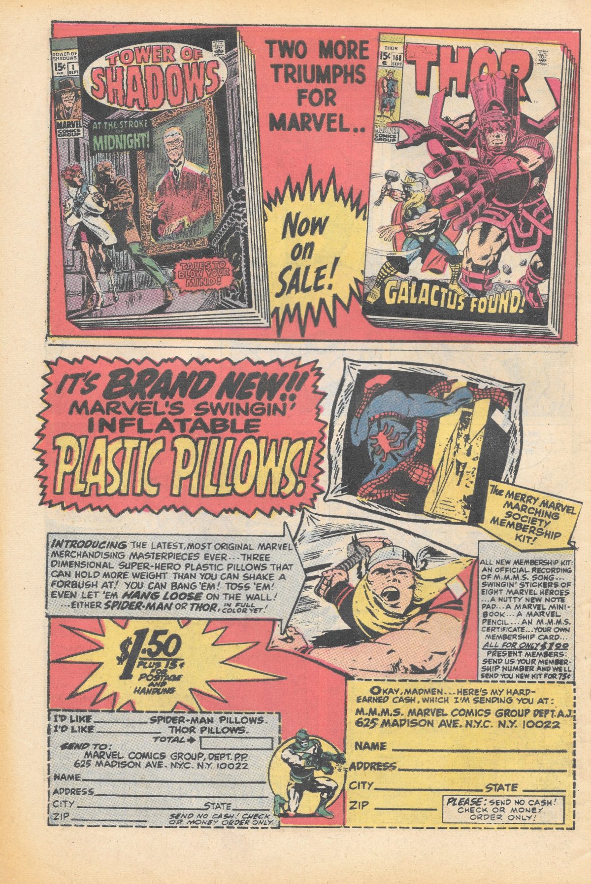 adverts, American, comics, 1960s, 1970s, Thor, Spiderman, Marvel, 