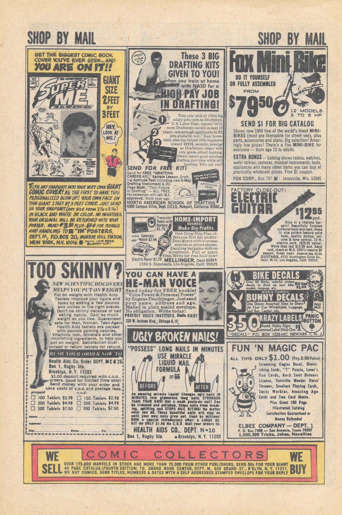 adverts, American, comics, 1960s, 1970s,