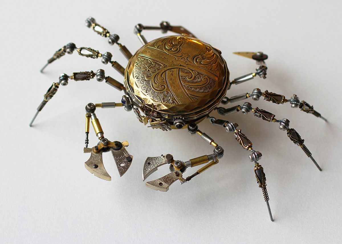 Peter Szucsy steampunk spiders antique parts