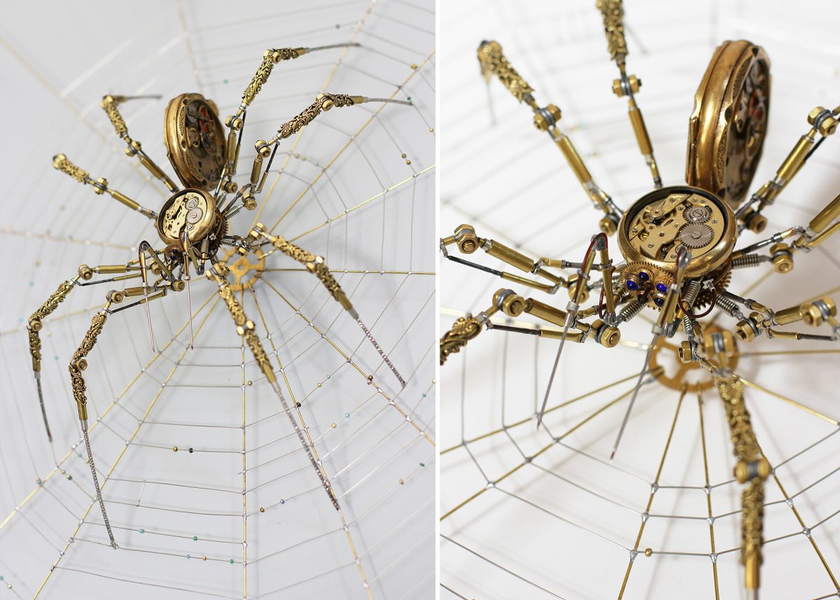 Peter Szucsy steampunk spiders antique parts