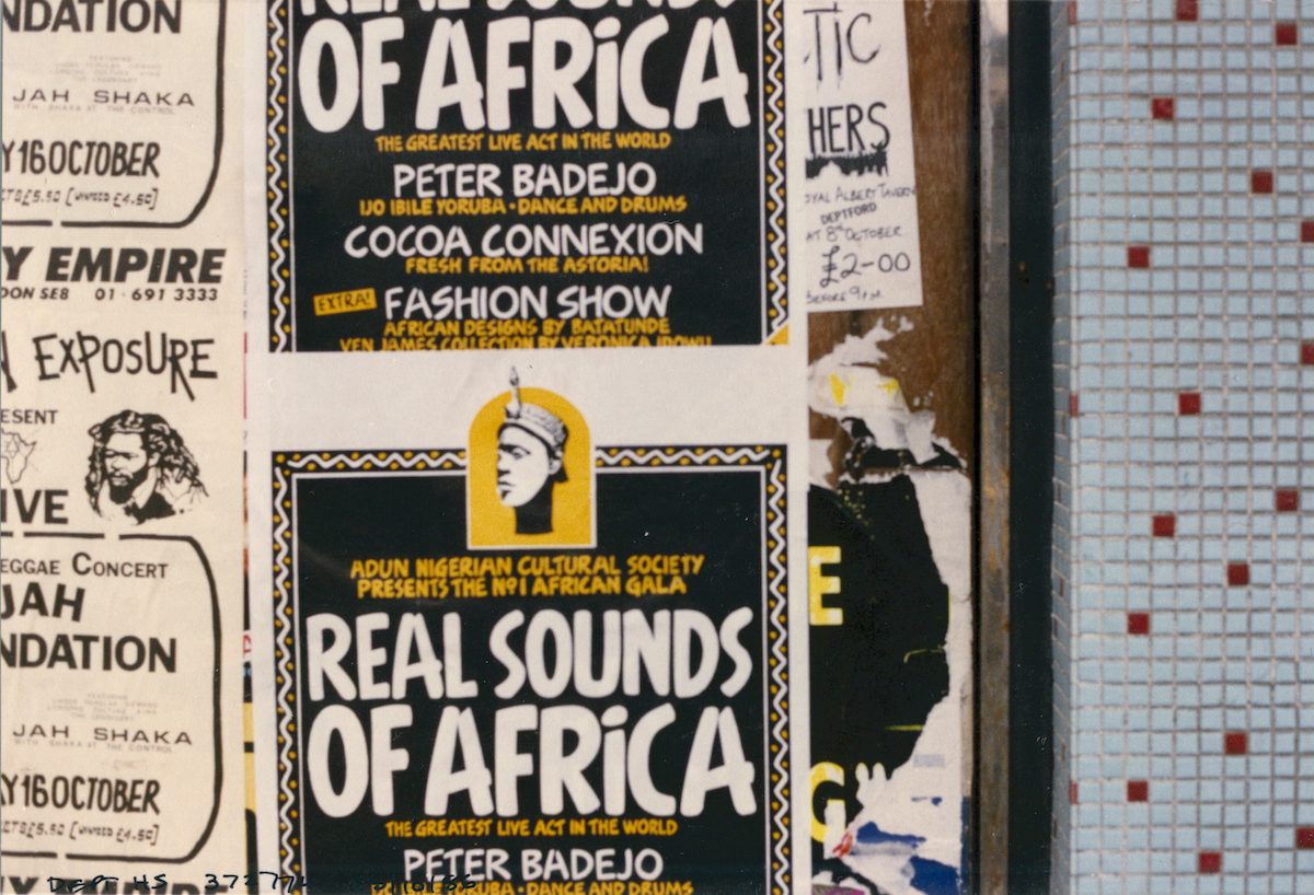 Real Sounds of Africa, poster, Deptford High St, Deptford, Lewisham, 1986
