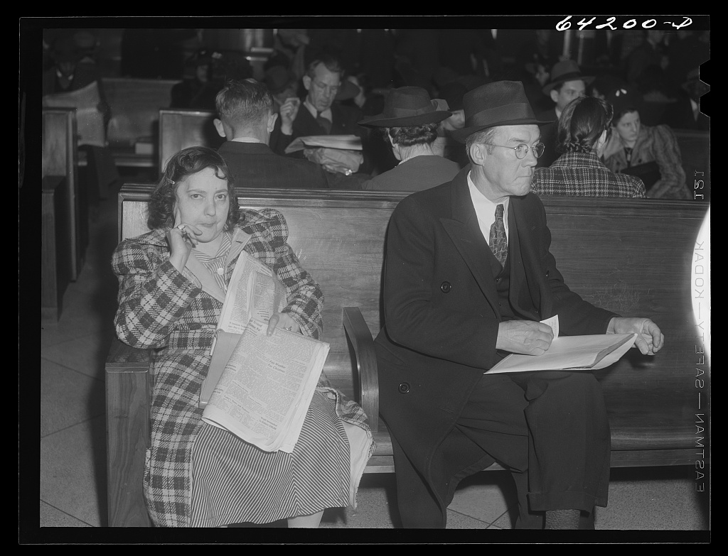 Washington, D.C. Greyhound bus terminal on day before Christmas. Waiting for bus to Richmond Contributor Names Vachon, John, 1914-1975, photographer john vachon