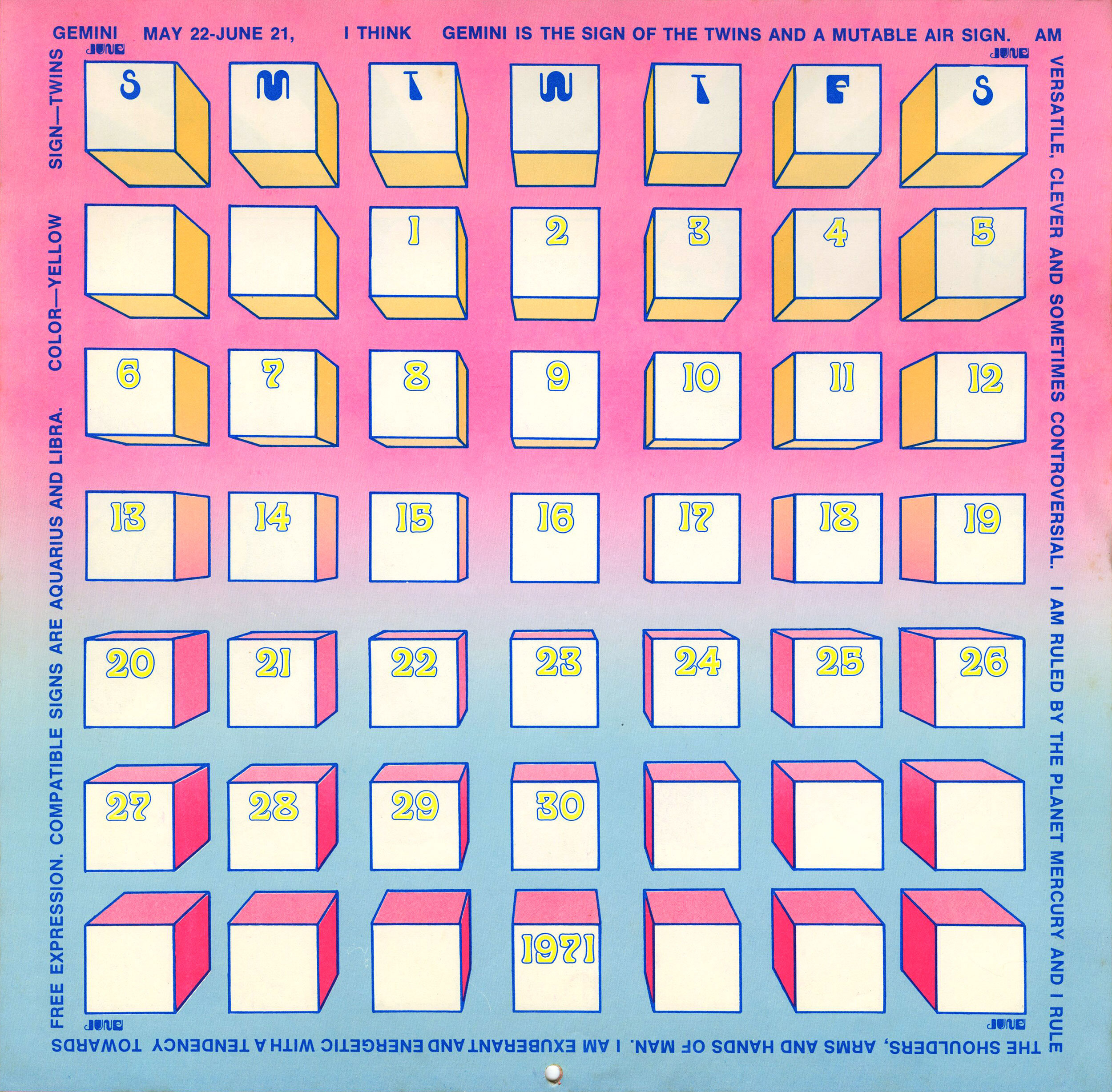 PETER MAX ASTROLOGICALENDAR ☜ Peter Max. Grosset & Dunlap, 1970s