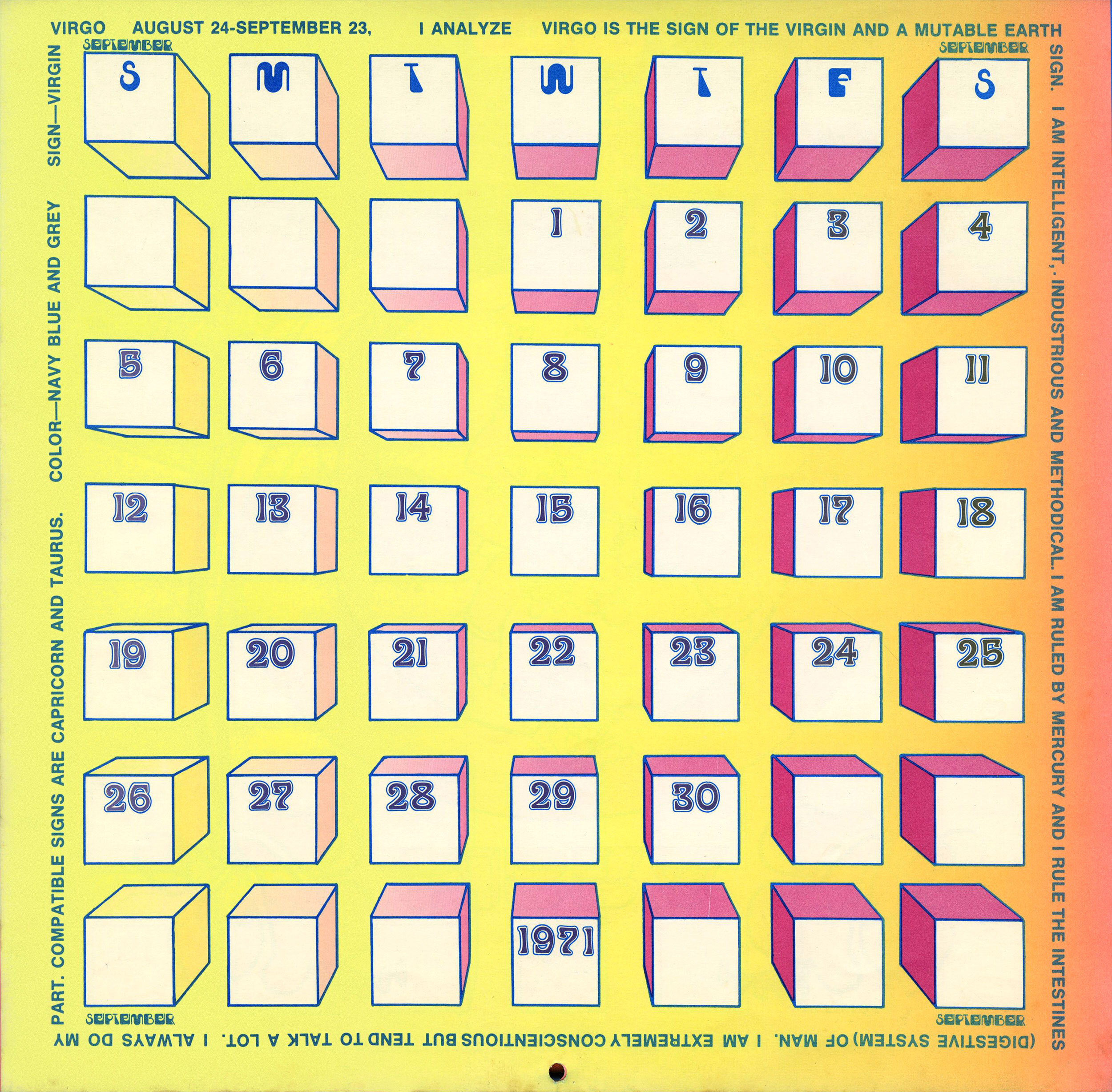 PETER MAX ASTROLOGICALENDAR ☜ Peter Max. Grosset & Dunlap, 1970s