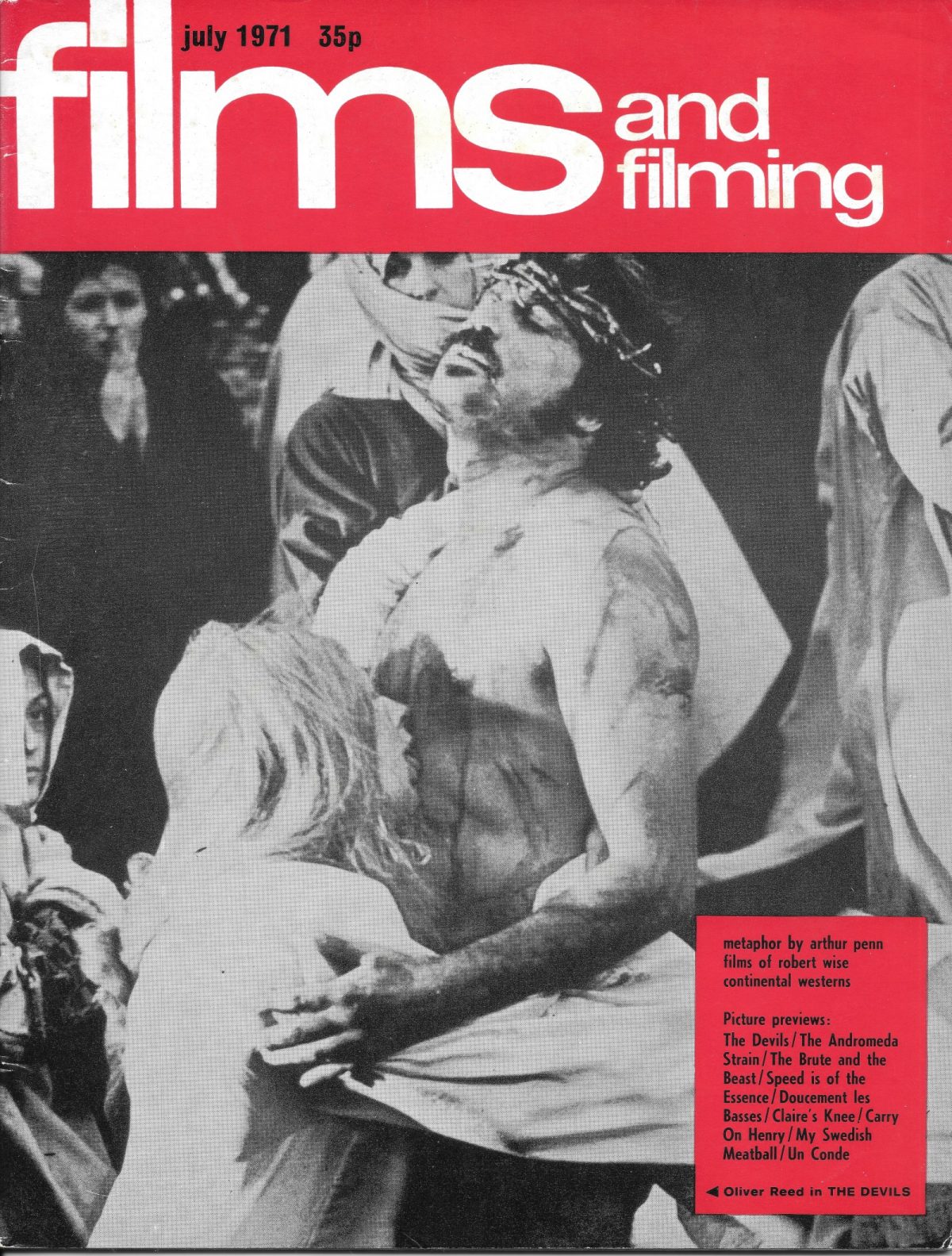 Films & Filming, Ken Russell, The Devils, Oliver Reed, Vanessa Redgrave, 1970s, magazines, film 
