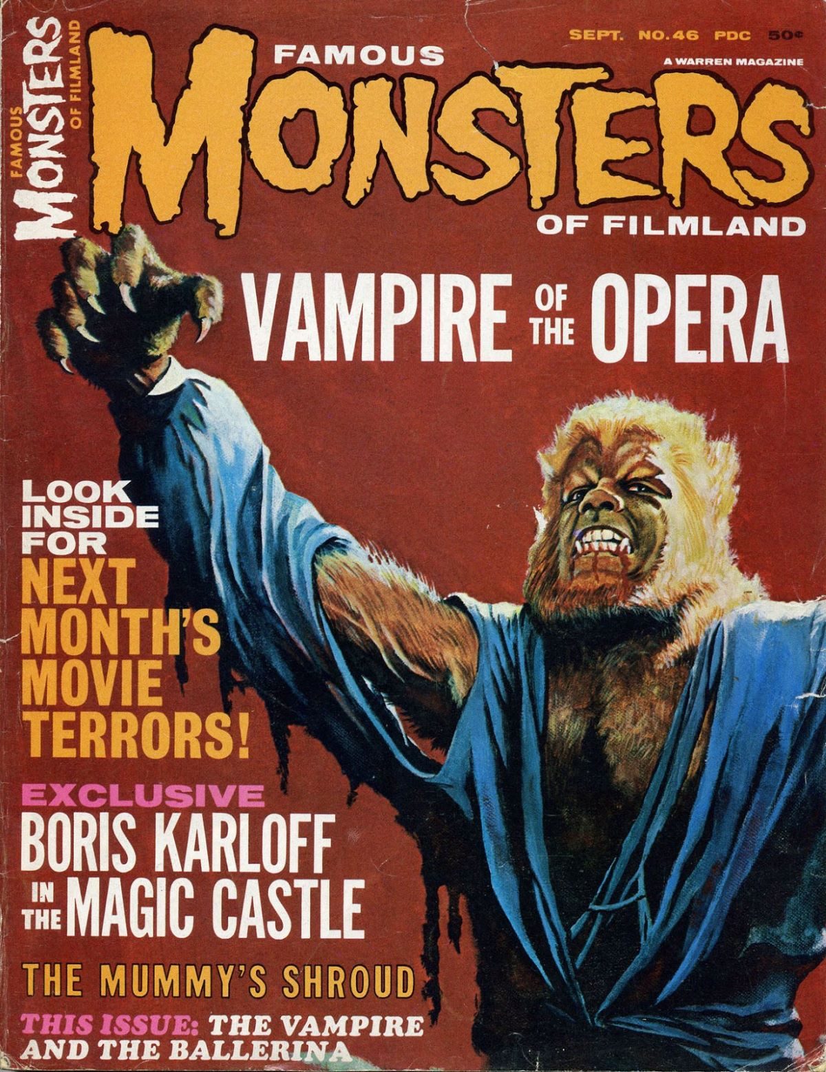 Famous Monsters of Filmland, magazine, horror films, Oliver Reed, werewolf