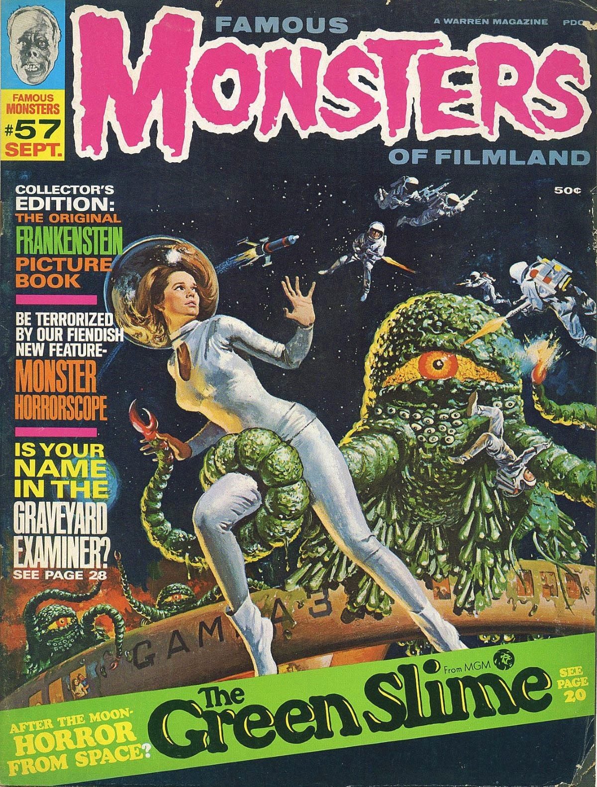 Famous Monsters of Filmland, magazine, horror films, Green Slime, 1960s