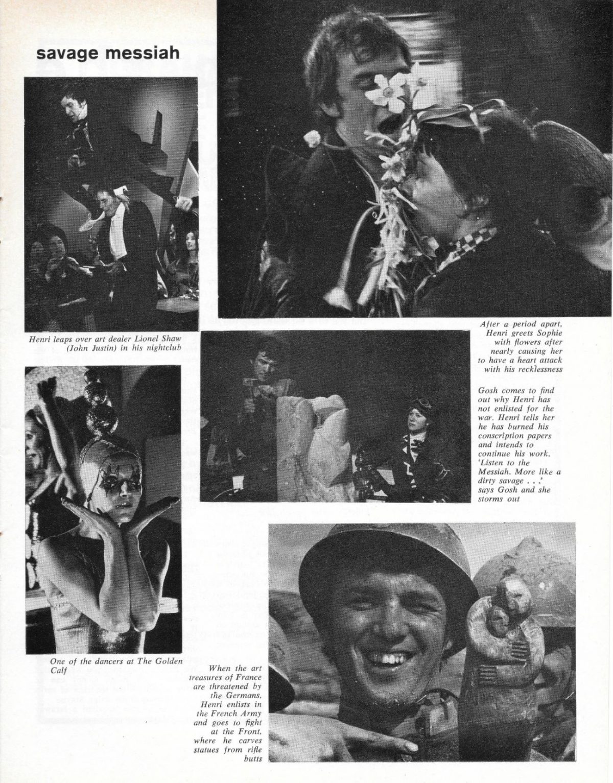 Ken Russell, Savage Messiah, art, Dorothy Tutin, film, Scott Anthony, Helen Mirren, Lindsay Kemp,1970s