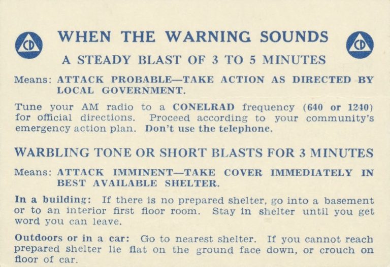 When The Warning Sounds : Nuclear War Survival Pamphlets - 1959-1961 ...