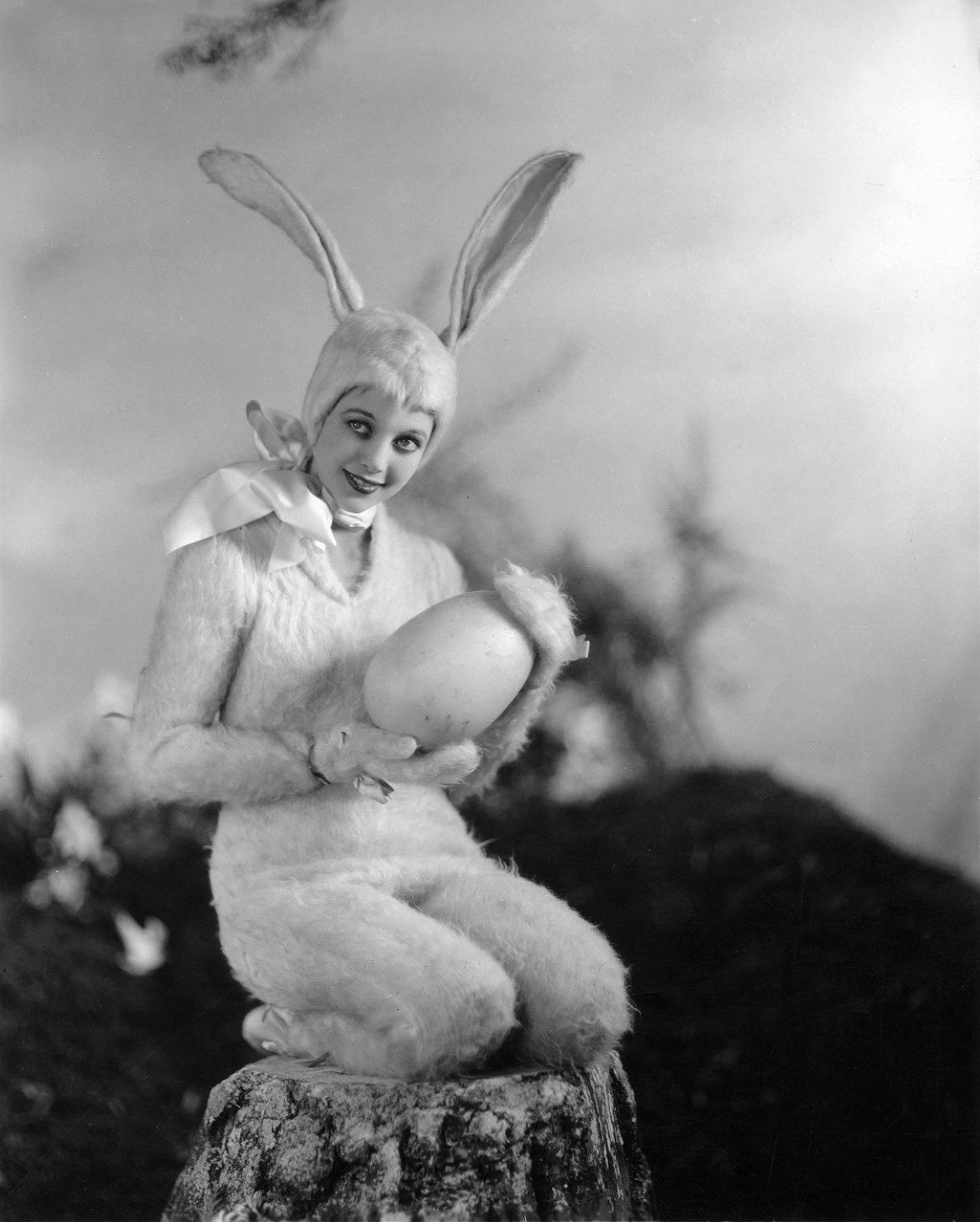 Easter Bunny, photograph, vintage, pagan, Loretta Young