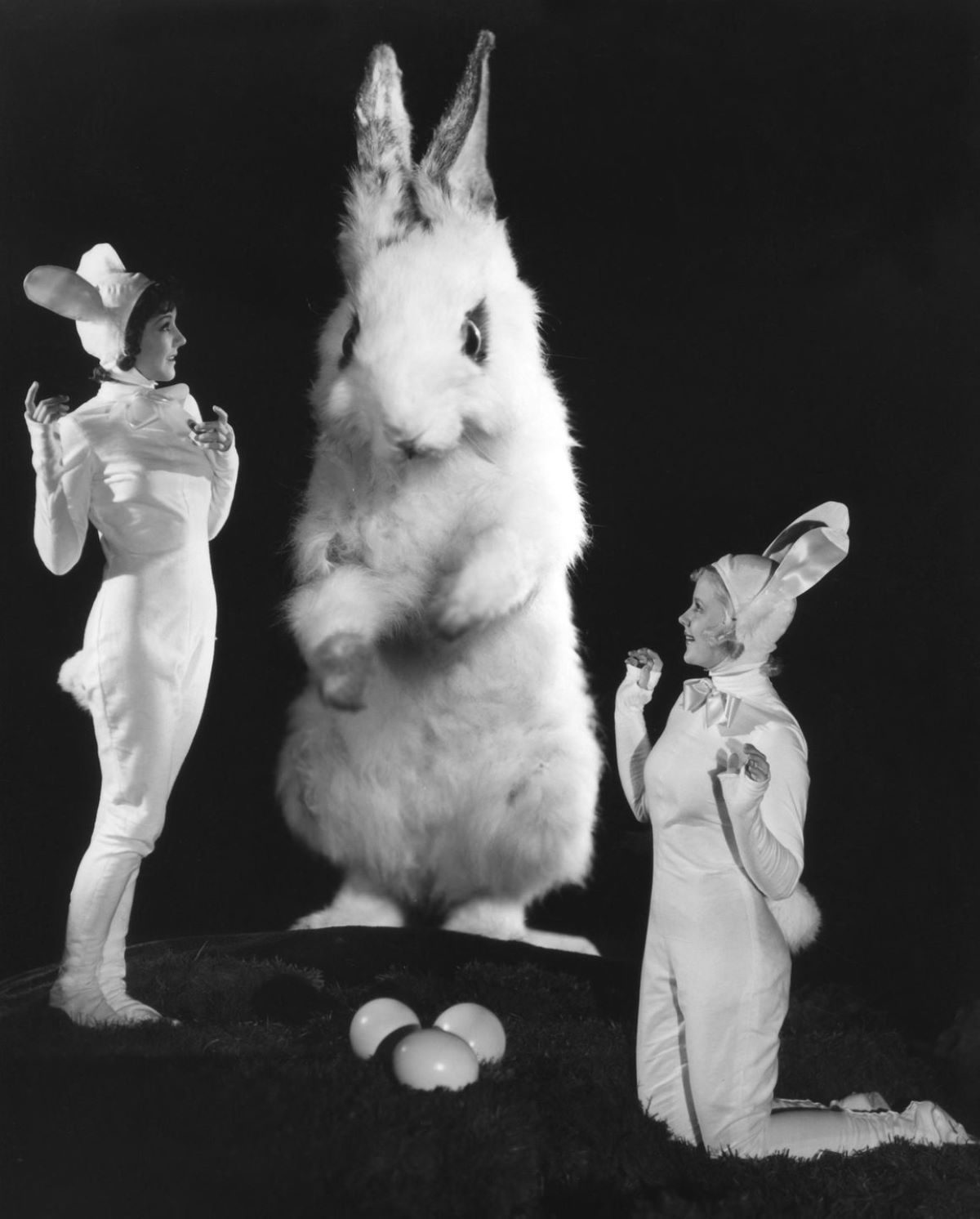 Easter Bunny, photograph, vintage, pagan, Jean Parker, Mary Carlisle