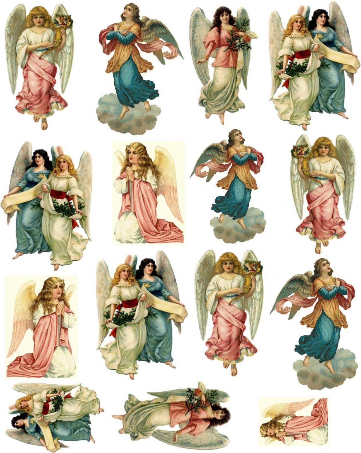 Victorian, scraps, paper dolls, angels, lithographs