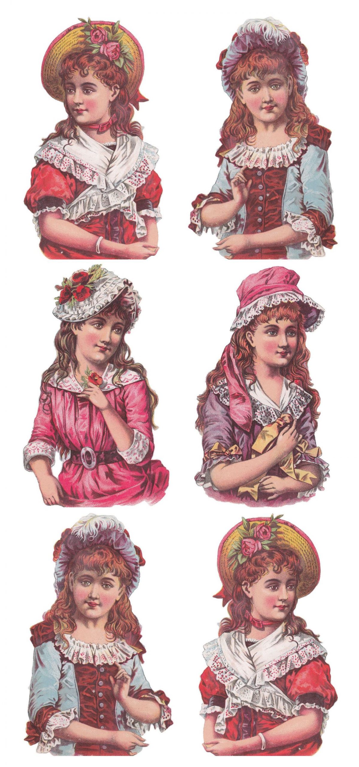 Victorian, paper dolls, scraps, lithographs