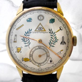 1950s masonic dial watch designed by Girard Perregaux. Flashbak