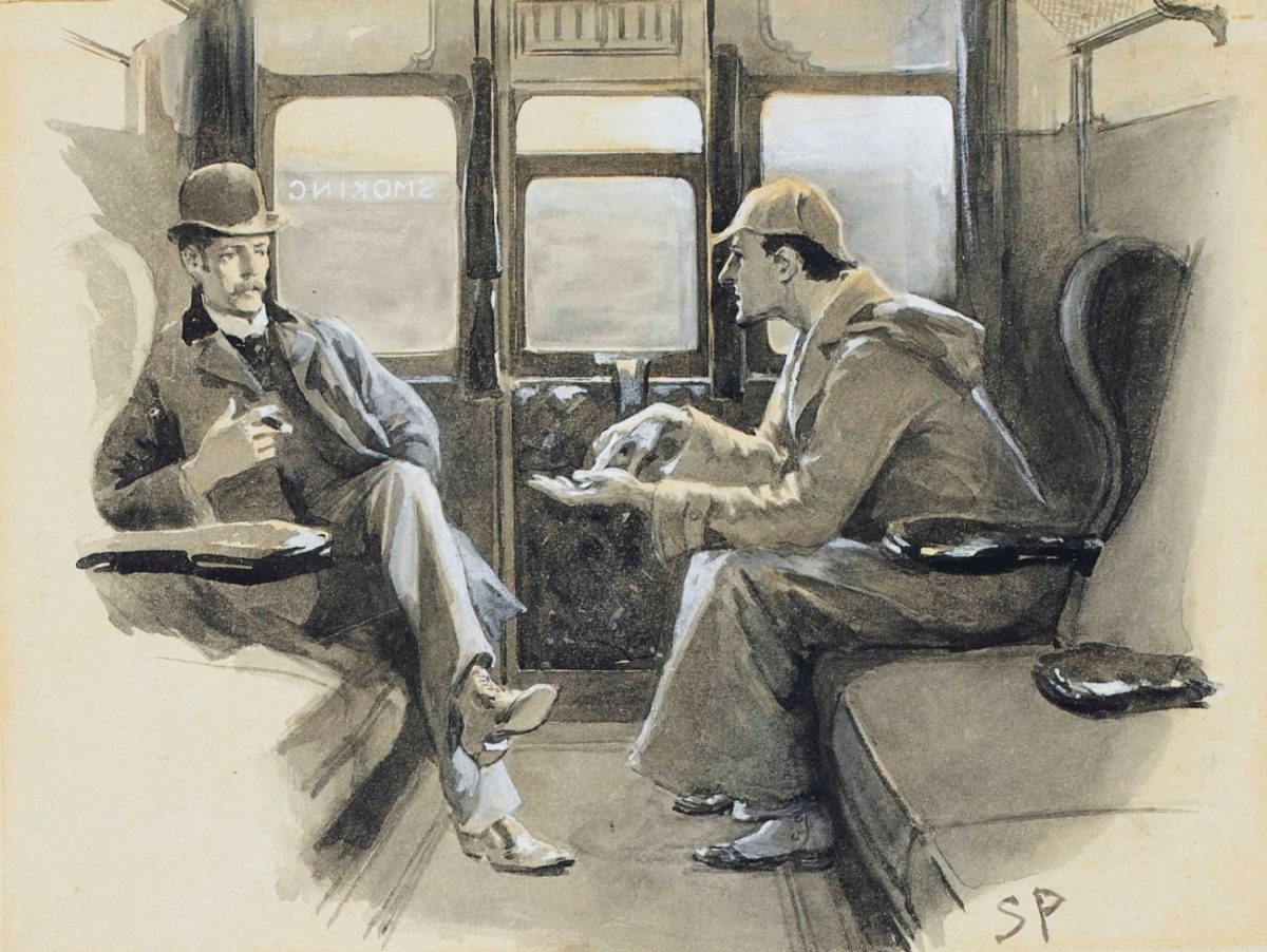 Sherlock Holmes, Dr. Watson, Sir Arthur Conan Doyle, Sidney Paget, art, books, 