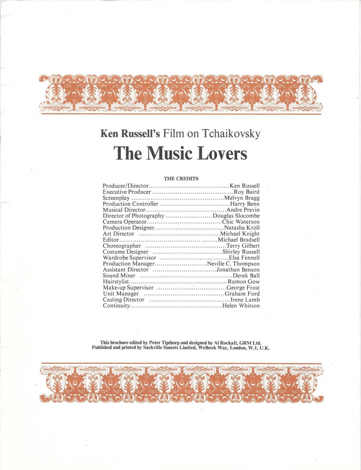 Ken Russell, The Music Lovers, Tchaikovsky, film, 1971, Richard Chamberlain, Glenda Jackson