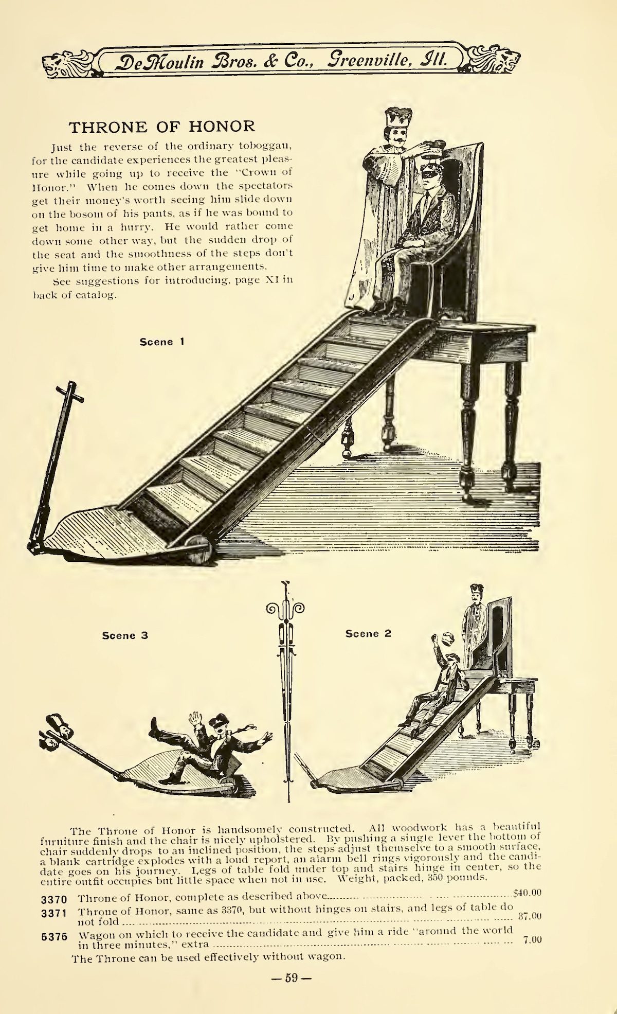 Demoulin brothers Hazing goods catalogue 1908