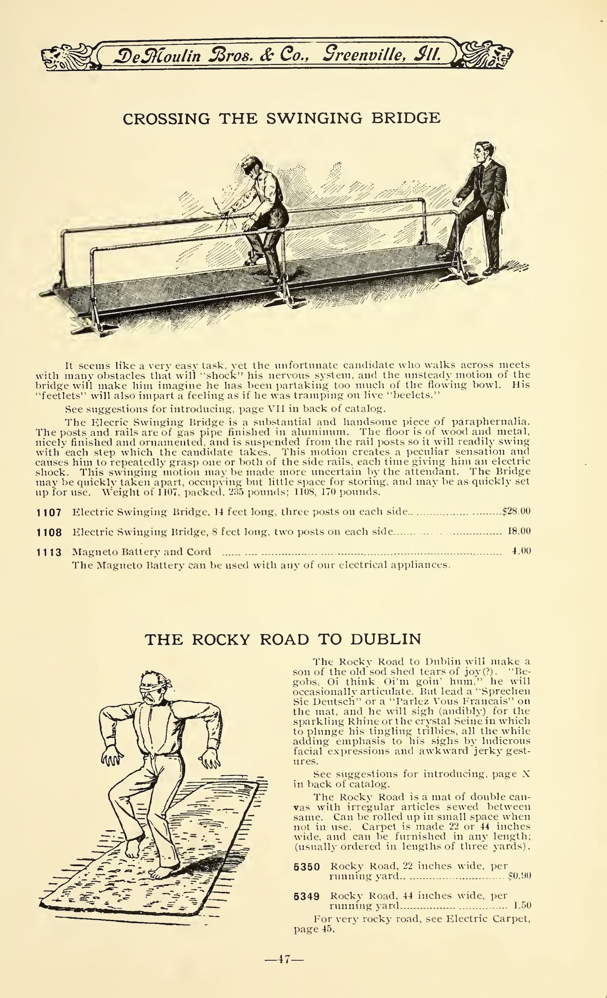 Demoulin brothers Hazing goods catalogue 1908