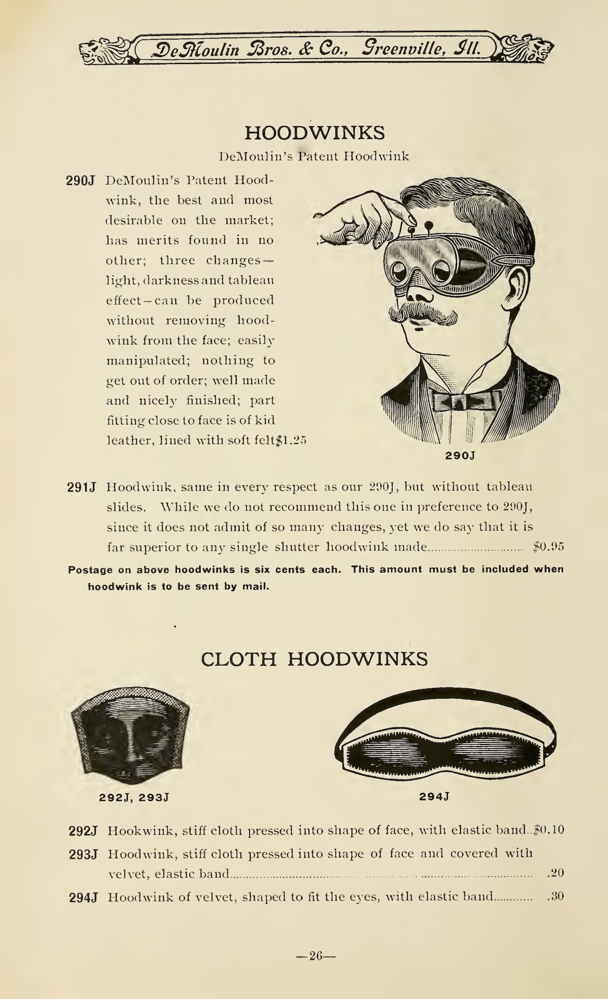 Demoulin brothers Hazing goods catalogue 1908