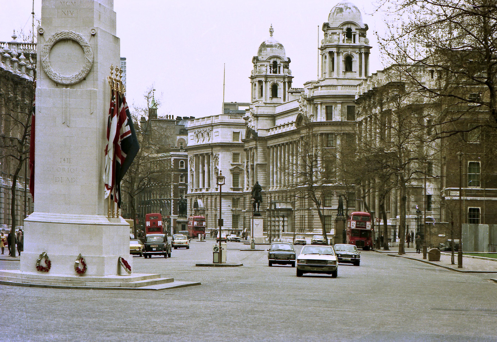 Whitehall and the Cenotaph, April 1975