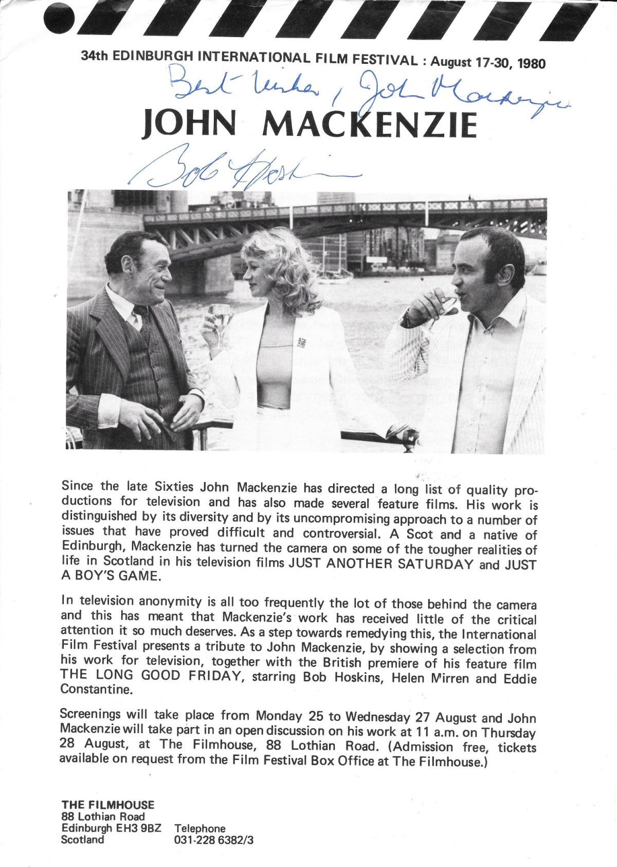 Bob Hoskins, The Long Good Friday, film, John McKenzie, Barrie Keefe, Helen Mirren, 1980
