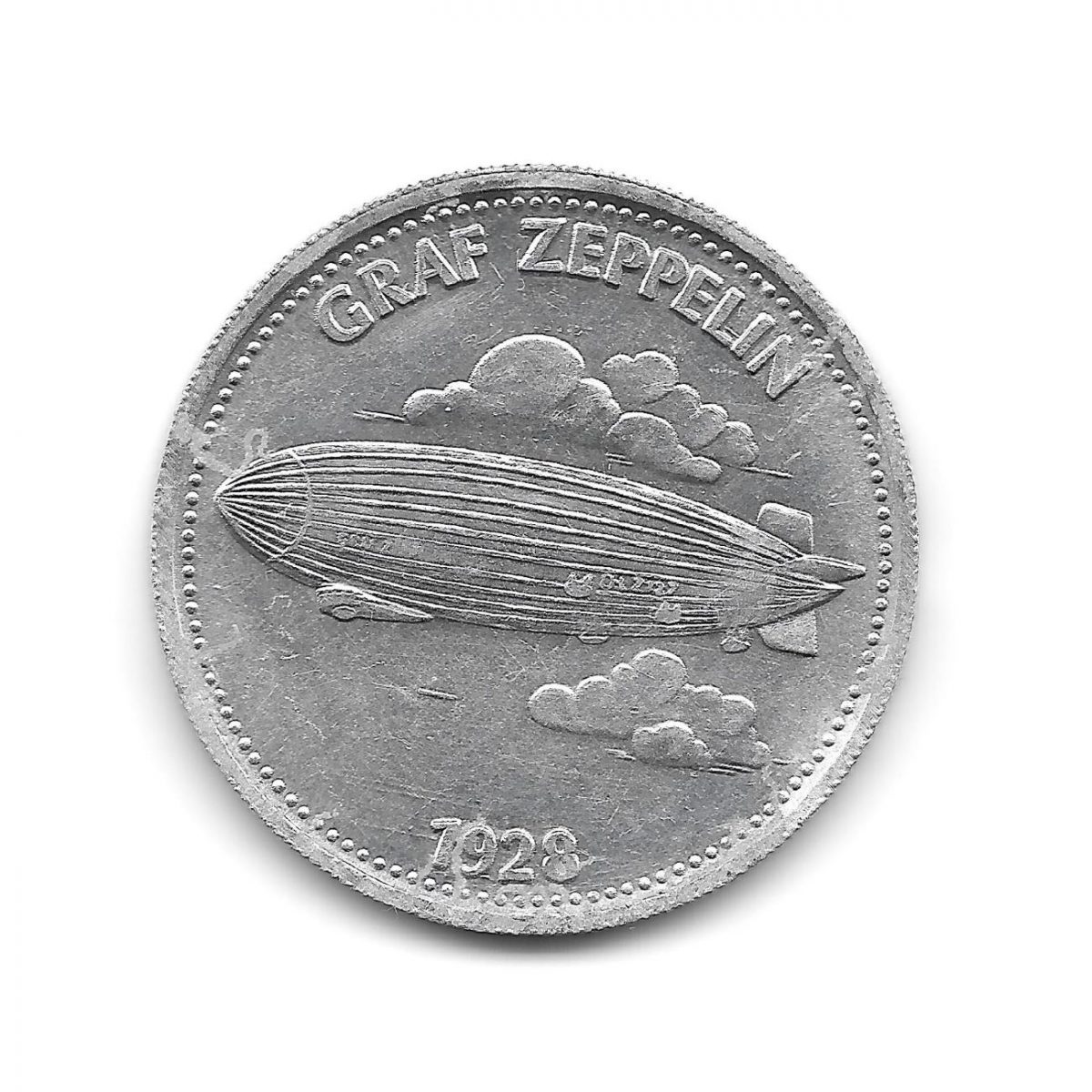 Shell, coins, Man in Flight, 1970s, Graf Zeppelin