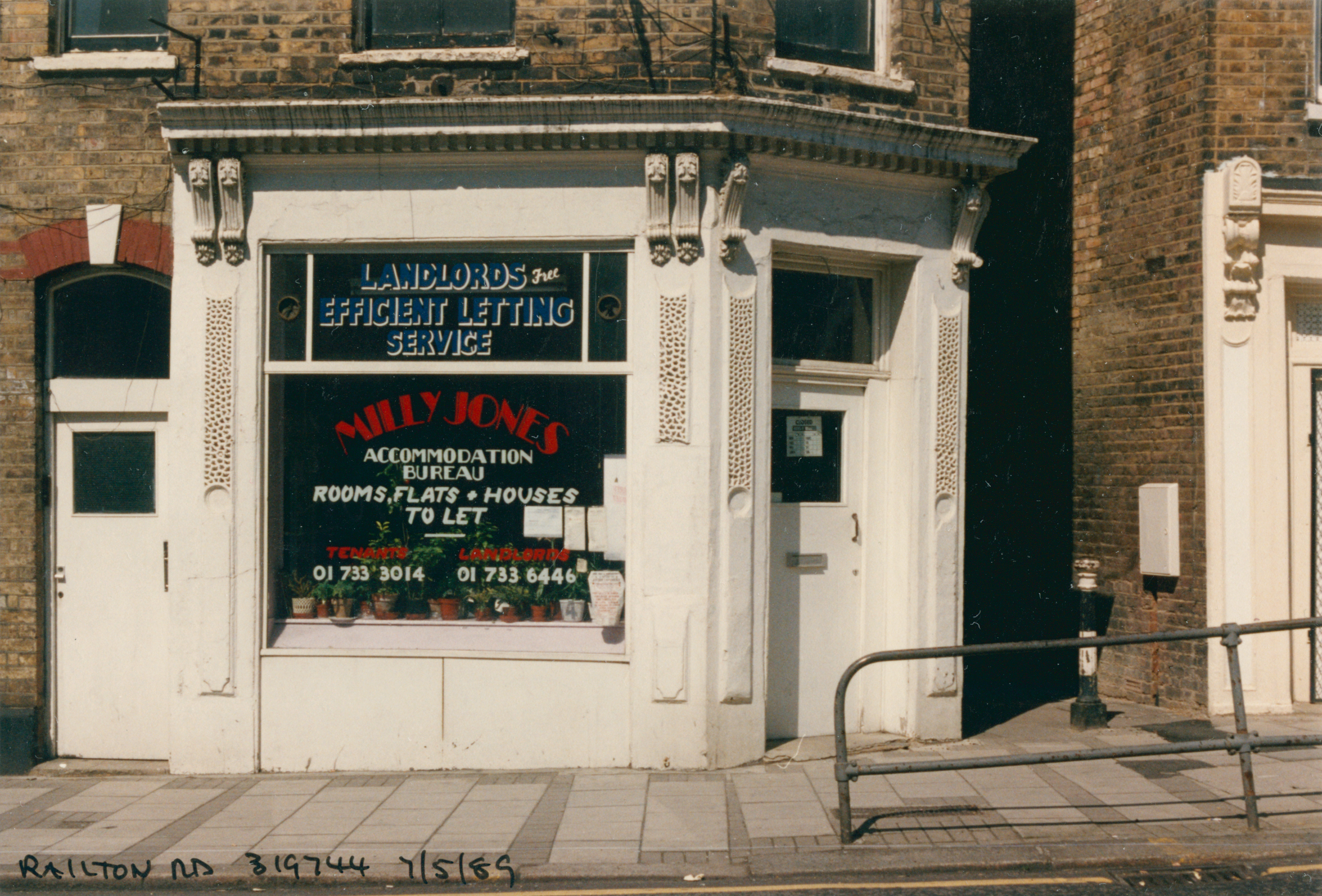 Letting Service, Railton Rd, Brixton, 1989