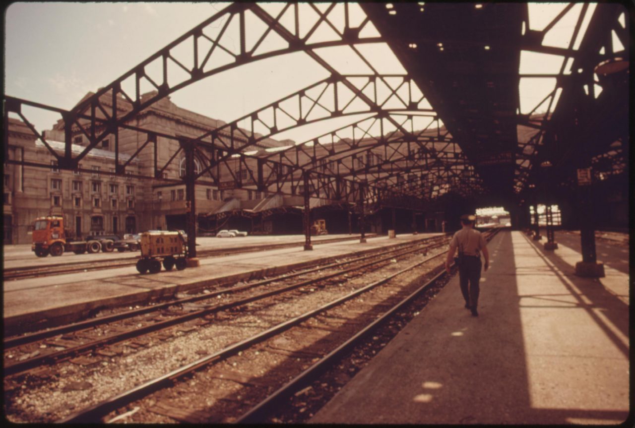 Loading platform at Union Station in Kansas City, Missouri, June 1974