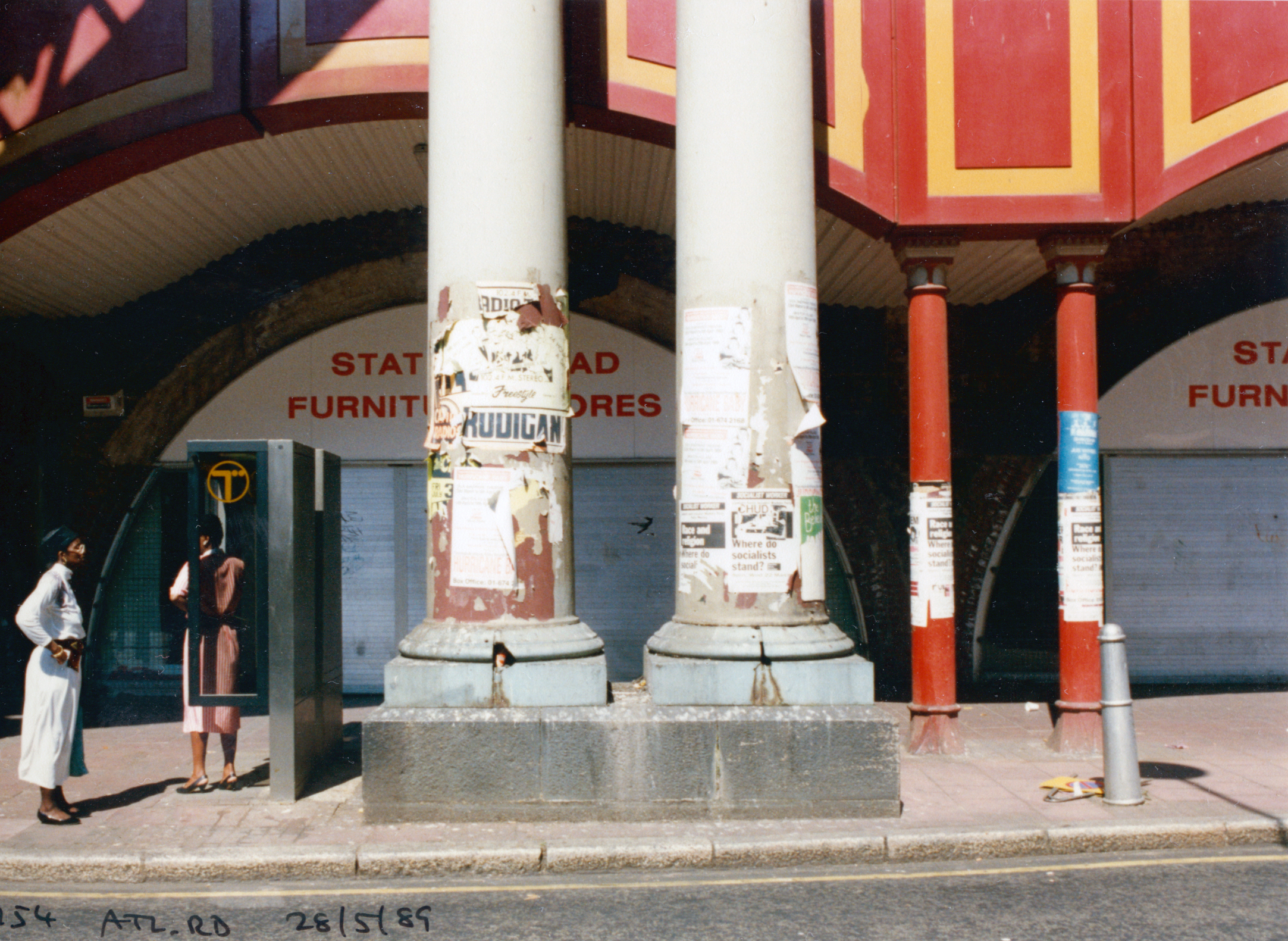 Railway arches, bridge piers, Atlantic Rd, Brixton, 1989, Lambeth