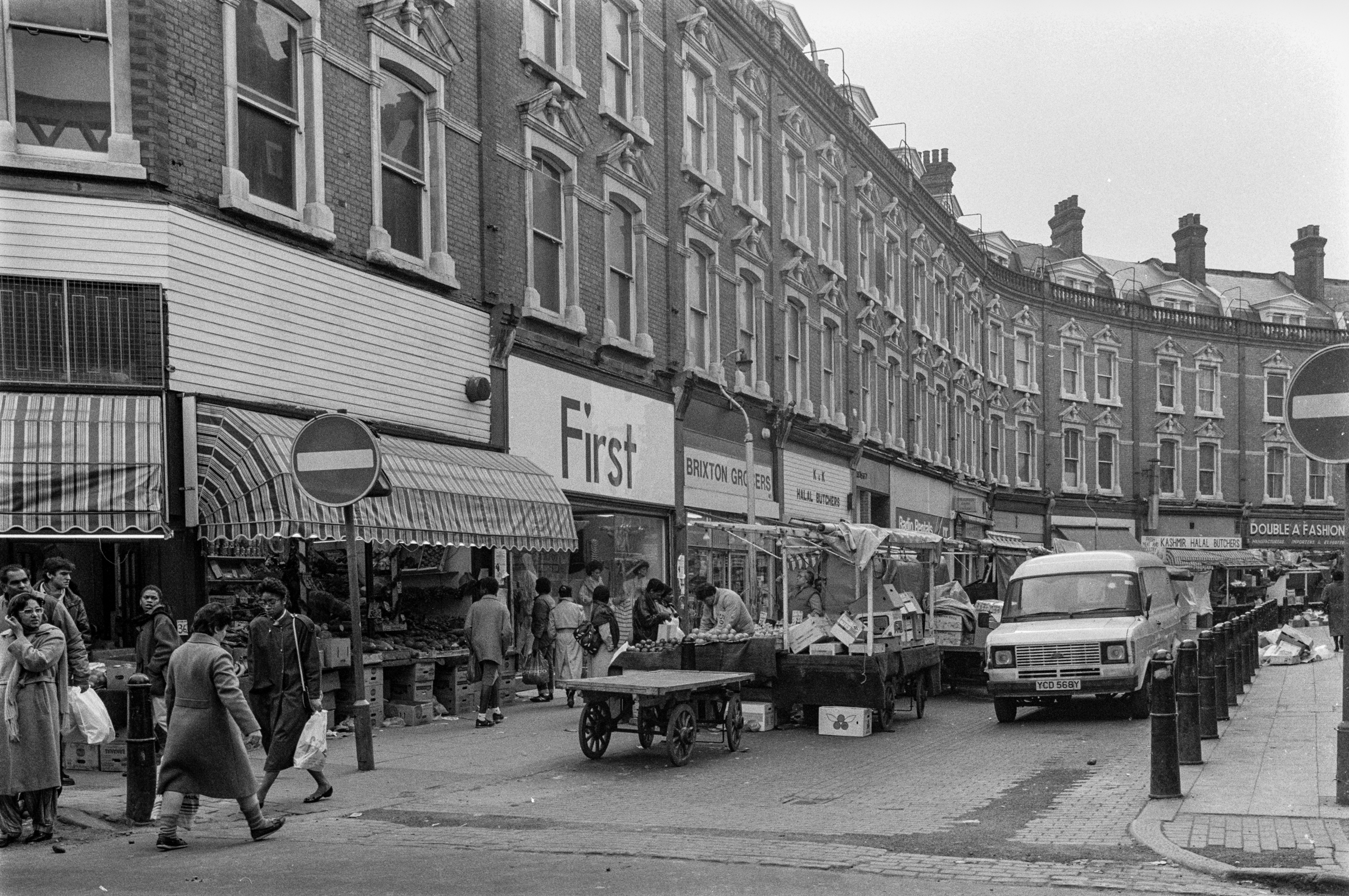 Shops, Electric Ave, Brixton, Lambeth, 1987