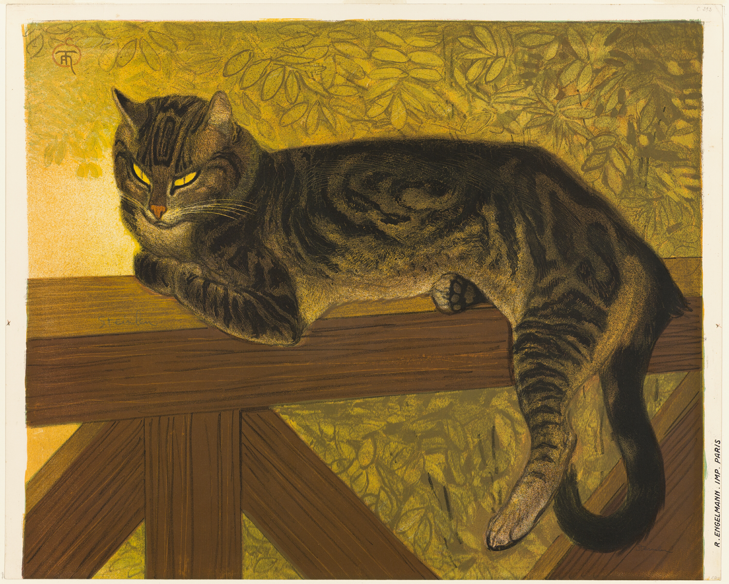 Summer- Cat on a BalustradeDate- 1909 Artist- Théophile-Alexandre Steinlen