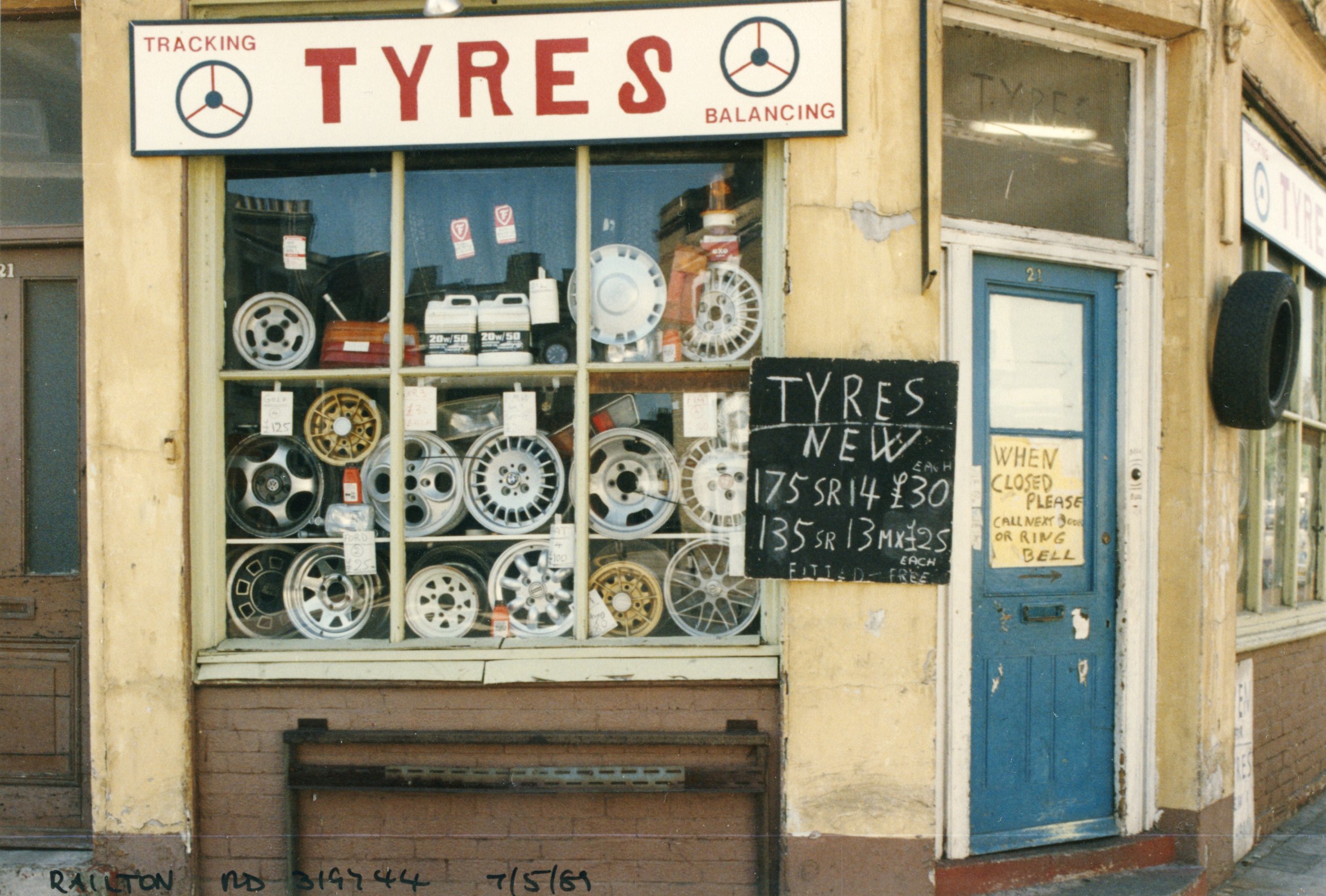 Tyres, Railton Rd, Brixton, 1989, Lambeth
